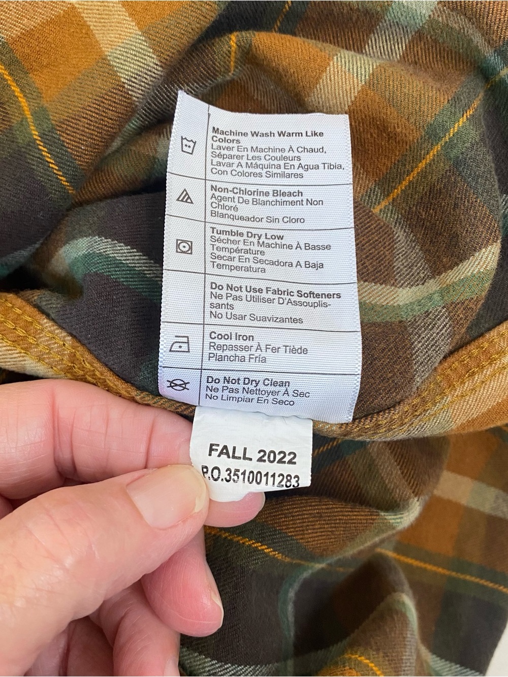 Carhartt Loose Fit Heavyweight Plaid Flannel Shirt - Mustard, Green, Brown Large - Picture 7 of 7